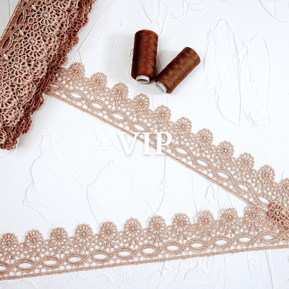 CODE Y76C VIP Lace 11 V126 ลูกไม้ปัก Giper Lace ต่อม้วน