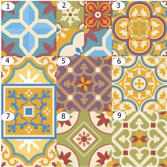 ST - 69 MOTIF TILE STICKER / FLOOR STICKER / CERAMIC / BATHROOM WALL / STEAIRS ตัวแปรและขนาดที่กําหน