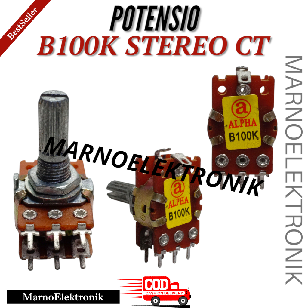 POTENSIO B100K B250K STEREO CT B 250K 100K STEREO CT POTENSIO-B100K B250K ORIGINAL