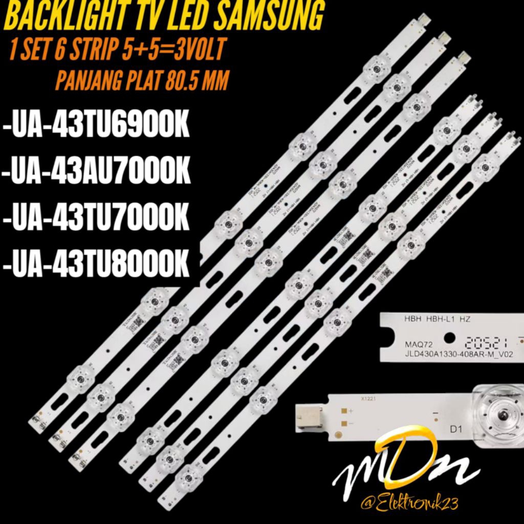 SAMSUNG 43 นิ้ว LED TV BACKLIGHT UA-43TU7000K- UA-43TU6900K- UA-43AU7000K- UA-43TU8000K SAMSUNG 43 I