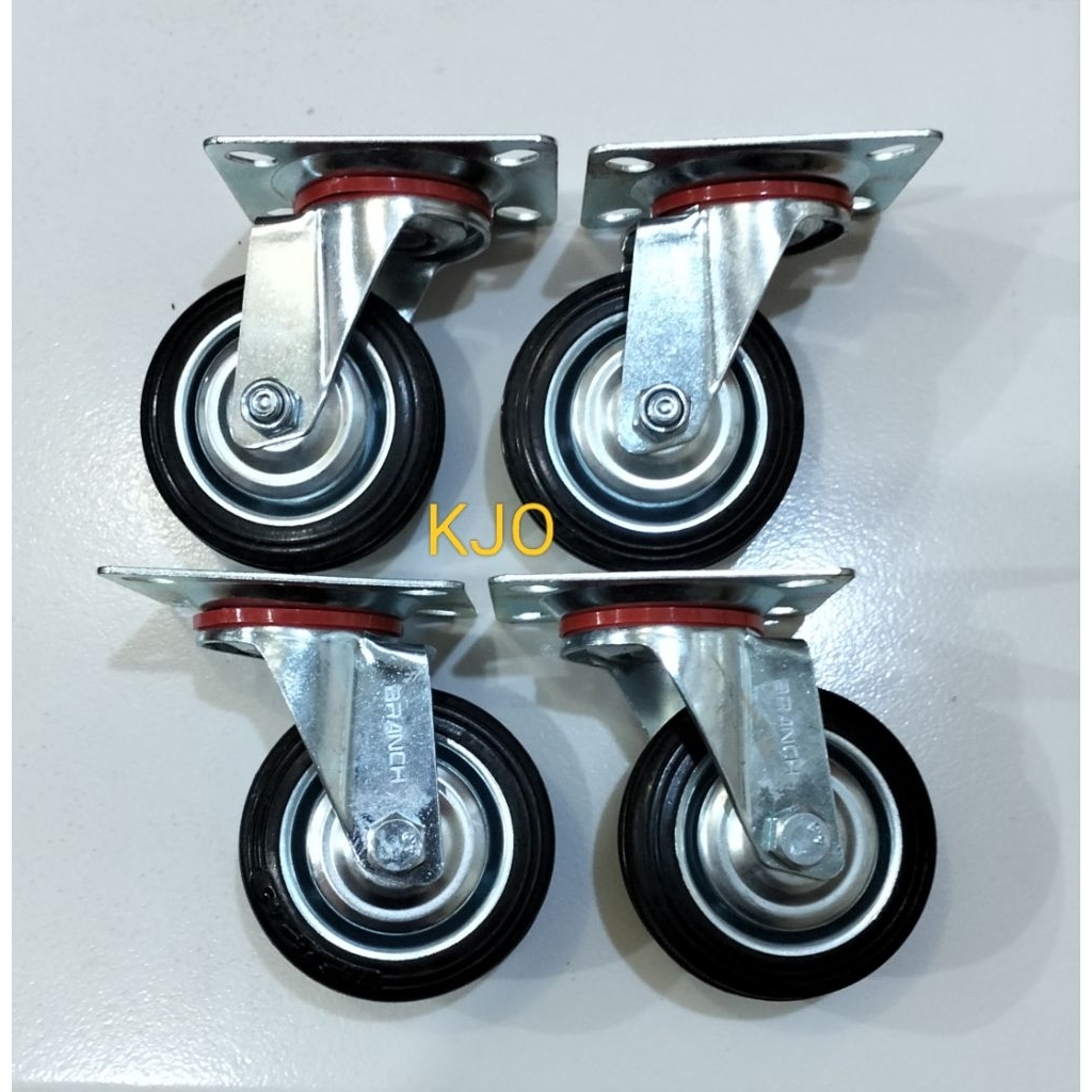 [PER PCS] 3" RUBBER WHEELS / CART WHEELS / LIVE TROLLEY WHEELS (SWITCH)