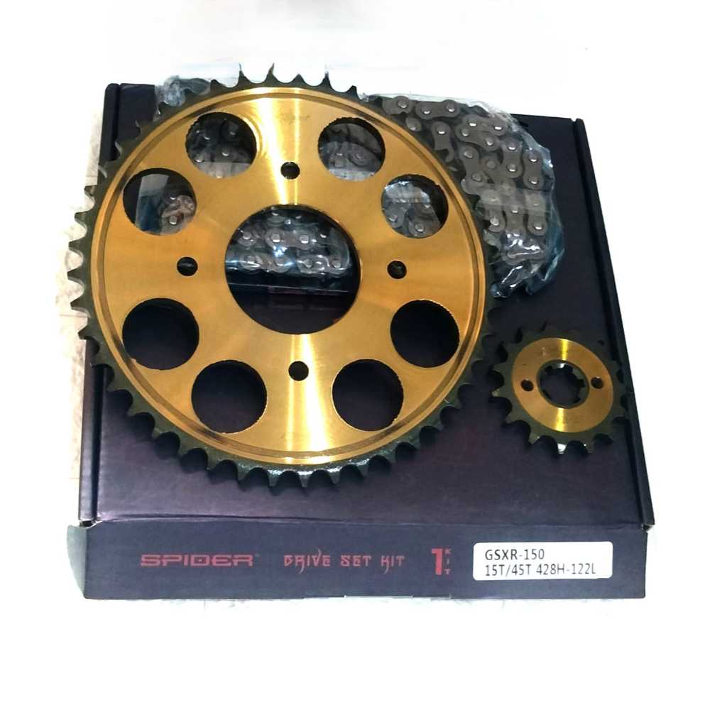 Spider Gear Package Set GSX 150 R GSX150 R 428H 15T 45T 122L โซ่เกียร์ด้านหน้าด้านหลัง