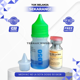 MEDIVAC ND LA SOTA DOSIS 50 EKOR + PELARUT BY MEDION - Telo Tetelo Vaksin Untuk Unggas.