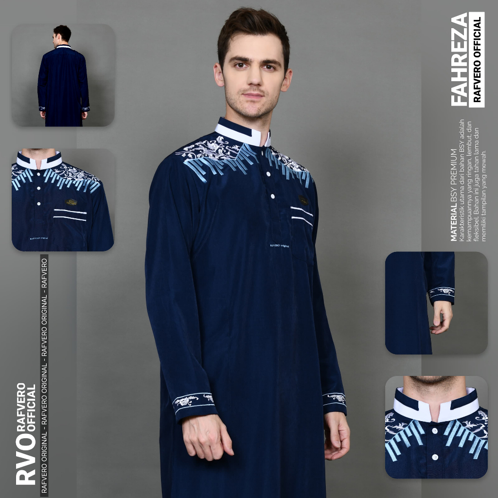 Al Fahrea ปัก Gamis ผู้ชาย - ต้นฉบับ RAFVERO Gamis ผู้ชายผู้ใหญ่