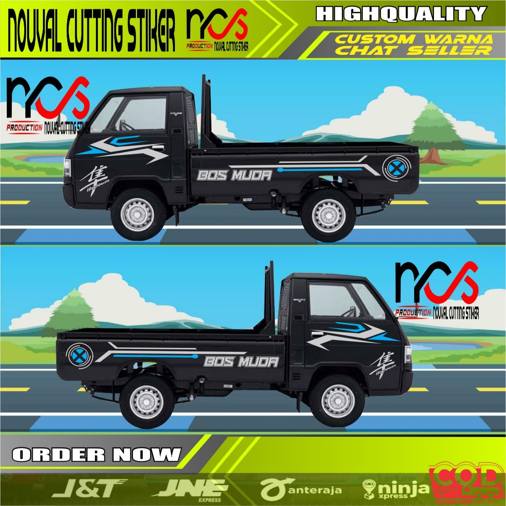 2PCS RIGHT ซ้ายสติกเกอร์รถ PICK UP L300 ด้านข้างสติกเกอร์ตัดร่างกาย MITSUBISHI L 3OO