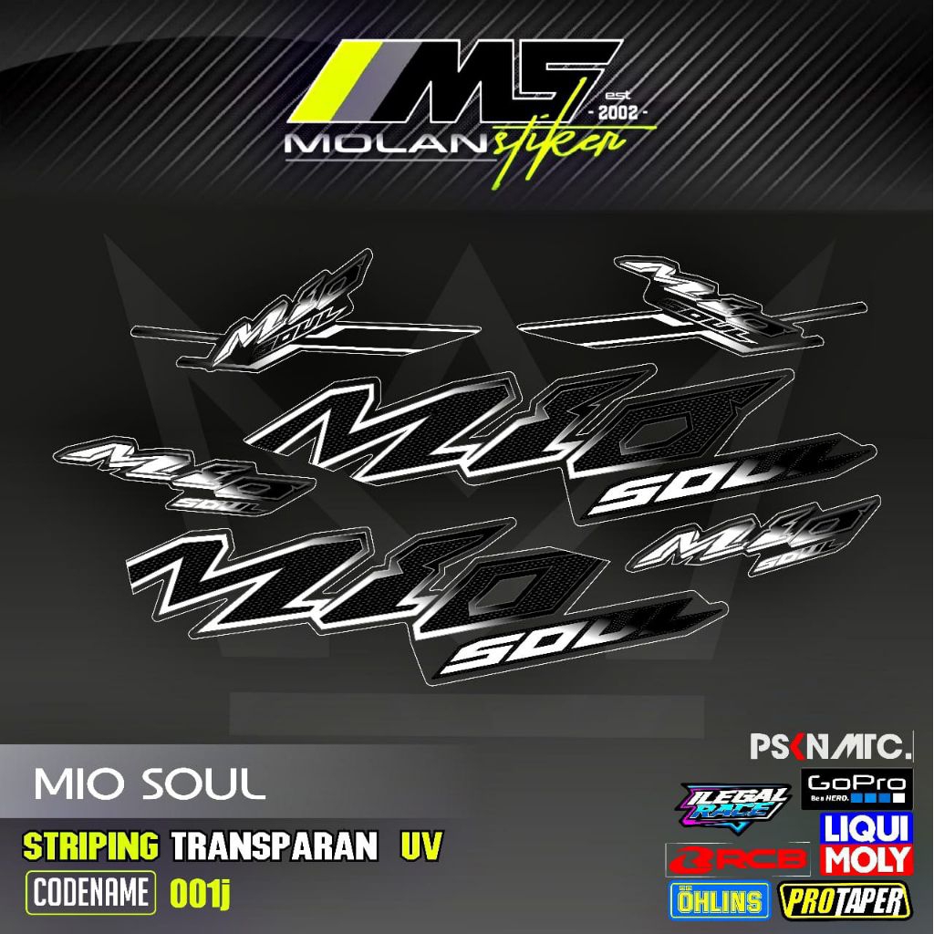 Decal สติกเกอร์ Striping Variation โปร่งใส Uv Mio Soul คาร์บูเรเตอร์ 2006-2012 Mio Soul 115 Mio Soul