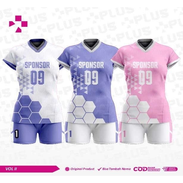 UNGU PLUS_LATEST ผู้หญิง VOLLEYBALL SUITS ฟรี NAME_ สีชมพูสีม่วง COQUETTE VOLLEYBALL CLOTHES