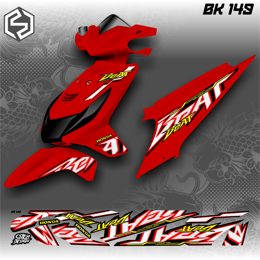 HONDA BEAT CARBON ICON RACING STRIPING THAILAND VARIATION BK 148 / BK 156