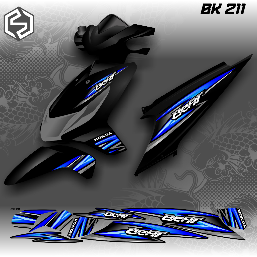 HONDA BEAT CARBON ICON RACING STRIPING THAILAND VARIATION BK 211 / BK 219