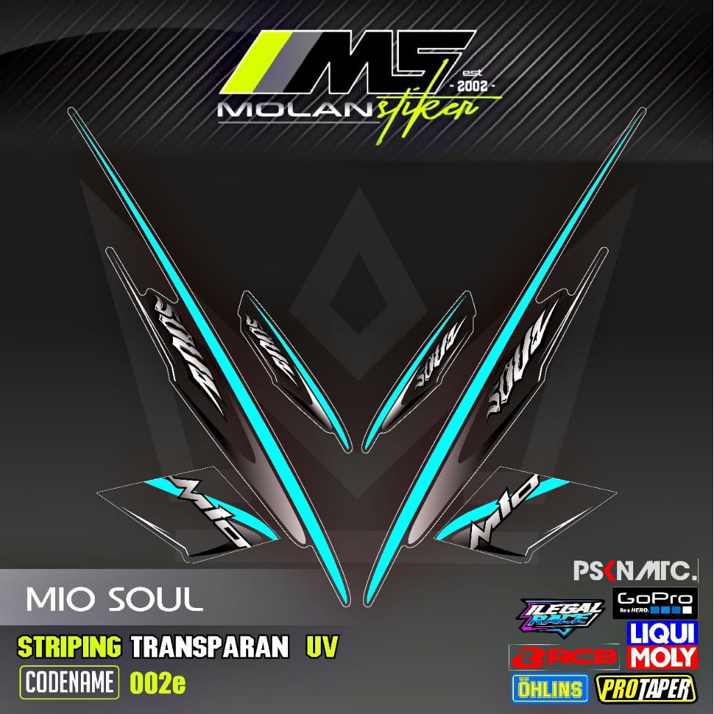 Decal สติกเกอร์ Striping Variation โปร่งใส Uv Mio Soul คาร์บูเรเตอร์ 2006-2012 Mio Soul 115 Mio Soul