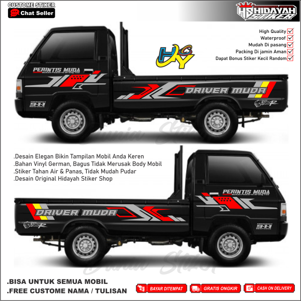 L300 สติ๊กเกอร์ติดรถ Cool ทนทาน Young Driver สติ๊กเกอร์ด้านข้าง Body Striping L300 Granmax, Apv
