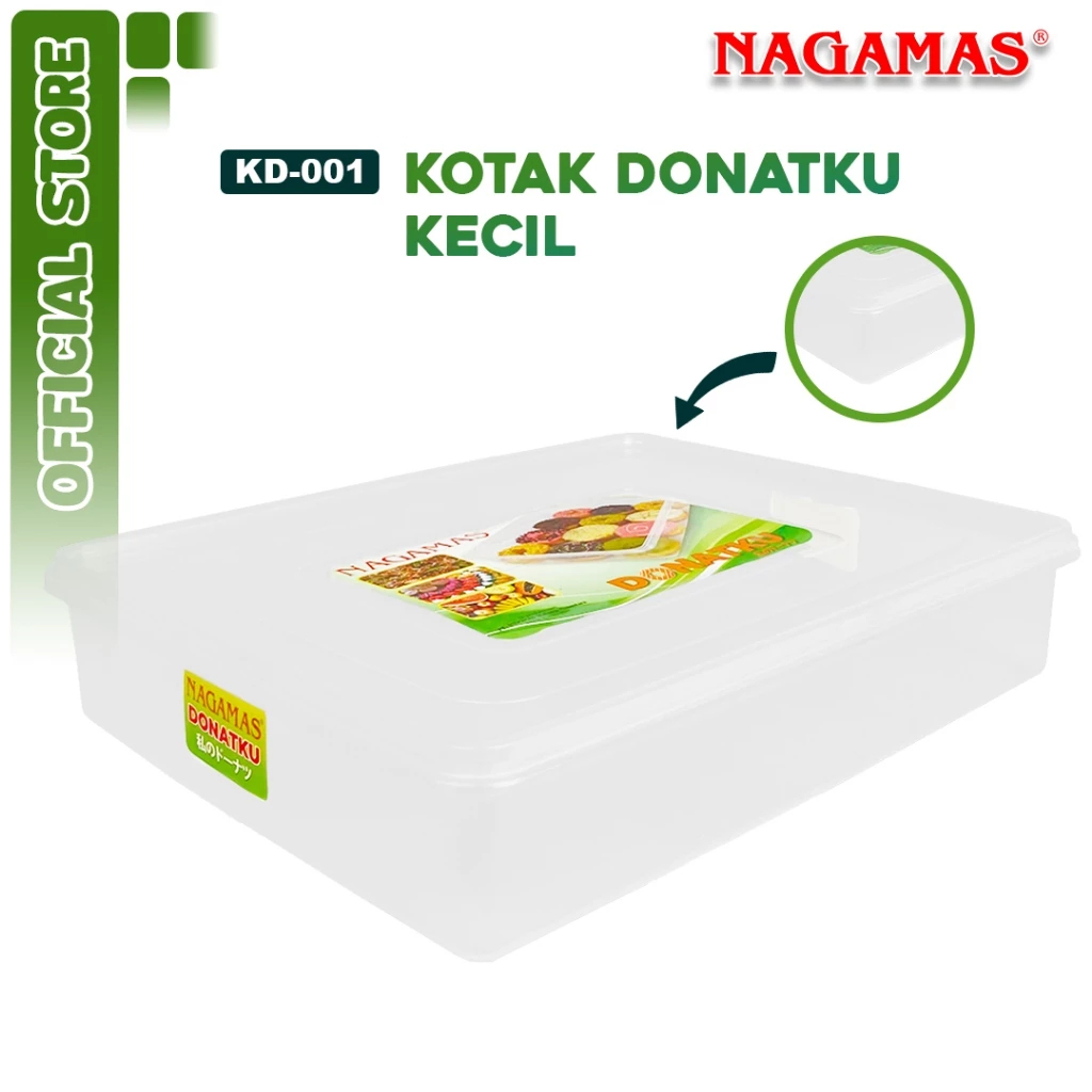 Nagamas KD001 กล่องโดนัทขนาดเล็กพลาสติกพรีเมี่ยม 7 ลิตร