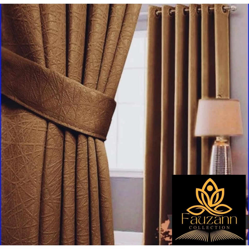 BLACKOUT CURTAINS IN BROWN, 6 WAVES และ 12 WAVES