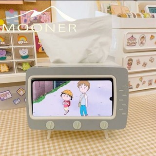 Kotak Tissue Box Organizer Bentuk TV Handphone Holder Tempat Tisu Bentuk TV