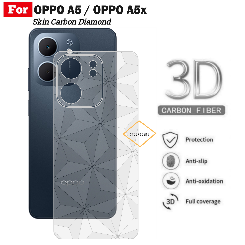 สกินคาร์บอน Oppo A5 A5x A5i Garskin Motif Diamond Back Protector