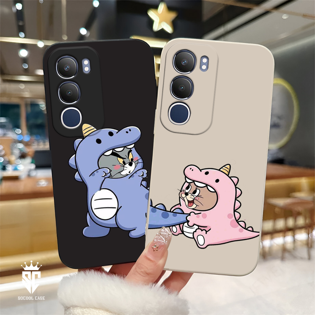 SOFTCASE MACAROON COUPLE MOTIF "TOM & JERRY" TPU (MC12) VIVO Y19S - [MORE TYPE Y17s Y27 Y28 Y36 Y27s