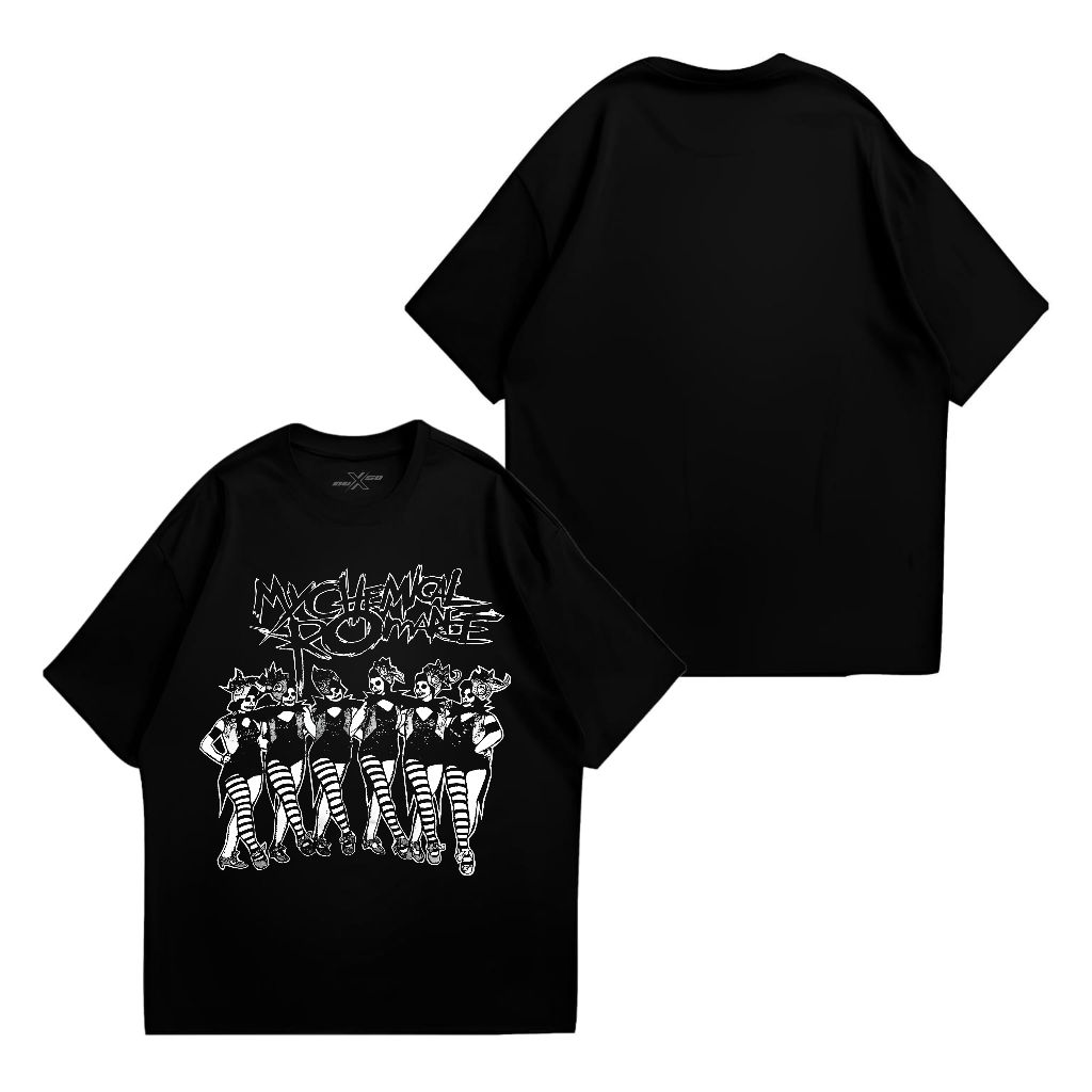 Auxso Clothing เสื้อยืดสีดํา MCR Ladies Line คอตตอนหวี 24s UNISEX