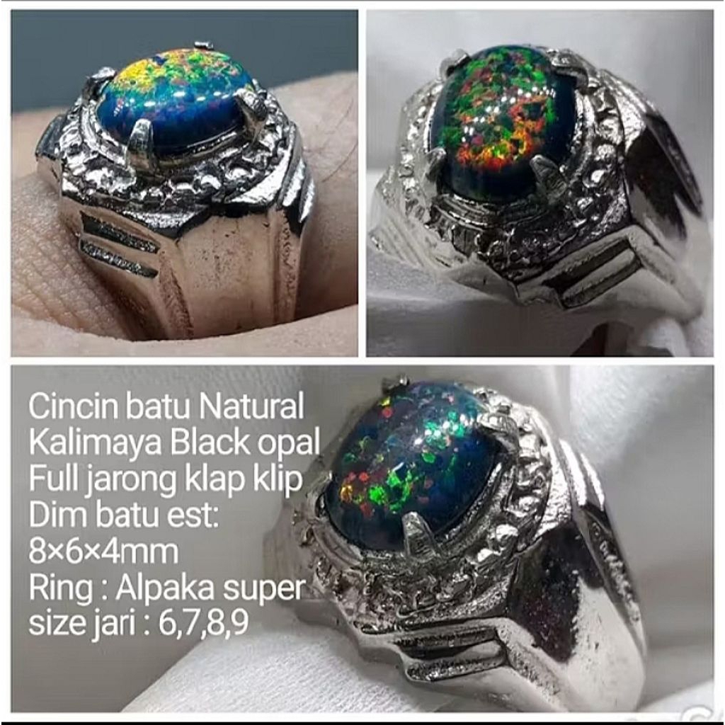 สีดํา OPAL KALIMAYA STONE RING A1