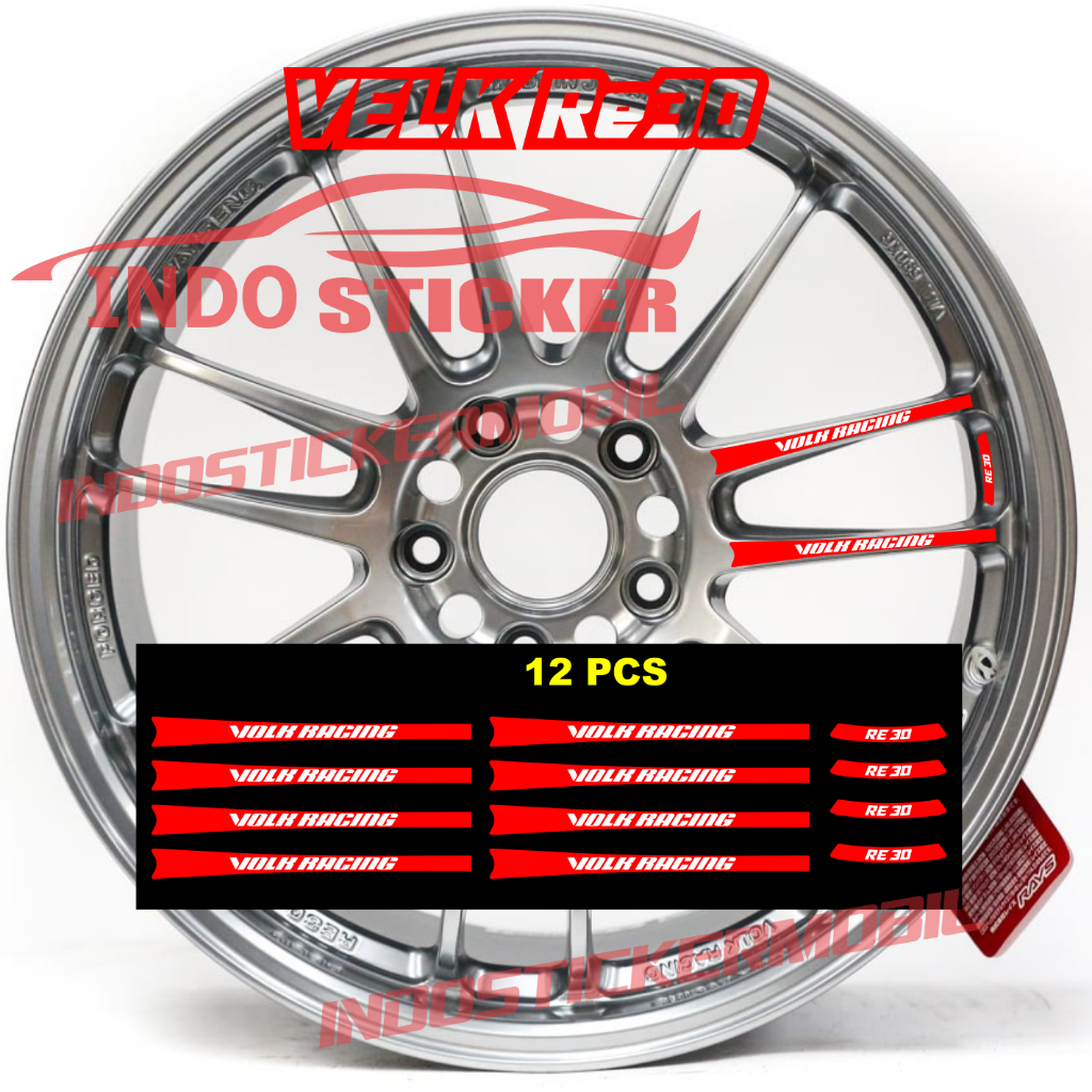 สติ๊กเกอร์ขอบ Volk Racing RE30, Volk Racing WHEEL re30 สติ๊กเกอร์ขอบรถยนต์ แหวน 14 15 16 17 18