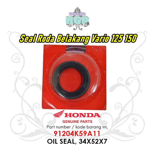 ซีลล้อหลังฮอนด้า Variio 125/150 ซีลน้ํามัน 34x52x7 Original AMM - 91204K59A11