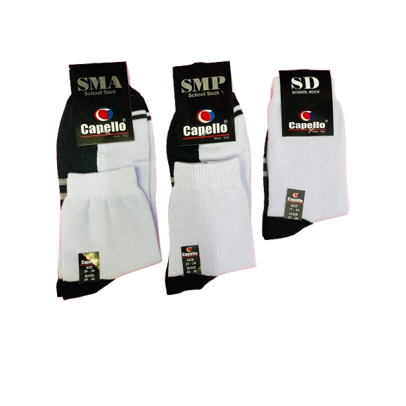 BLACK AND WHITE CAPELLO SOCKS / SCHOOL SOCKS / PRIMARY SCHOOL