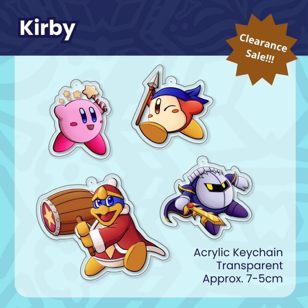Kirby Return To Dreamland Gang พวงกุญแจอะคริลิคใสเต็มรูปแบบ