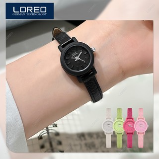 Loreo Jam Tangan Wanita Kecil Warna Lucu Tali PU Analog Quartz Fashion Remaja