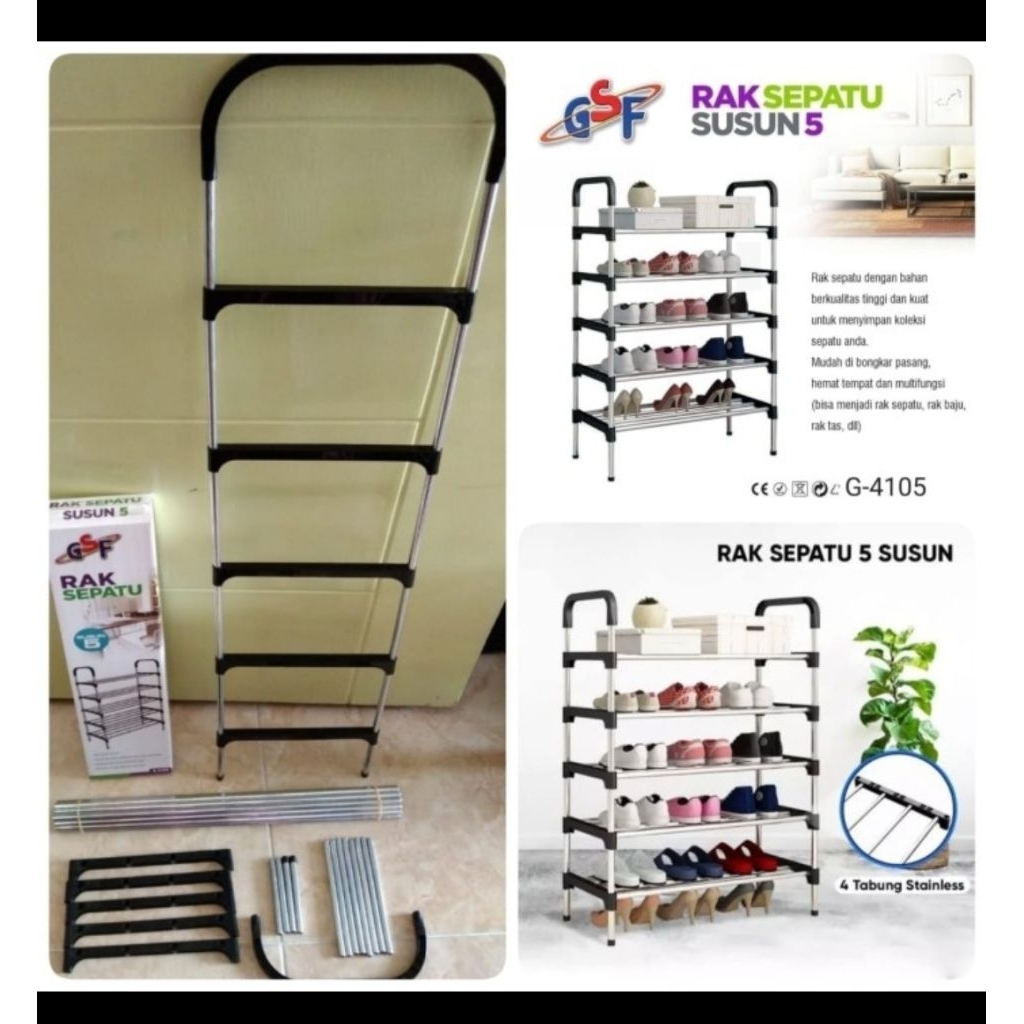 GSF BRAND LARGE 5-TIER SHOE RACK