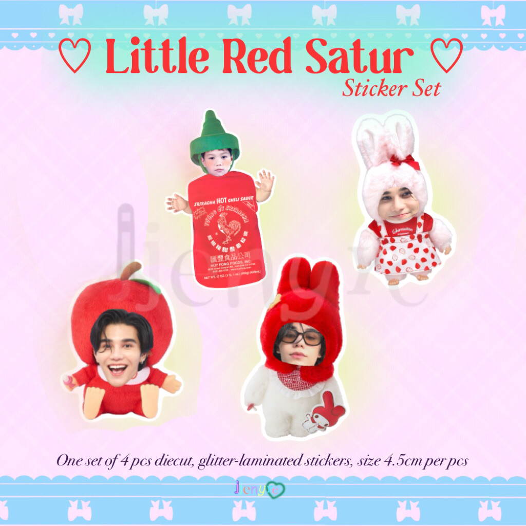 ชุดสติ๊กเกอร์ Jeff Satur Little Red Satur - สติ๊กเกอร์ 4 ชิ้น