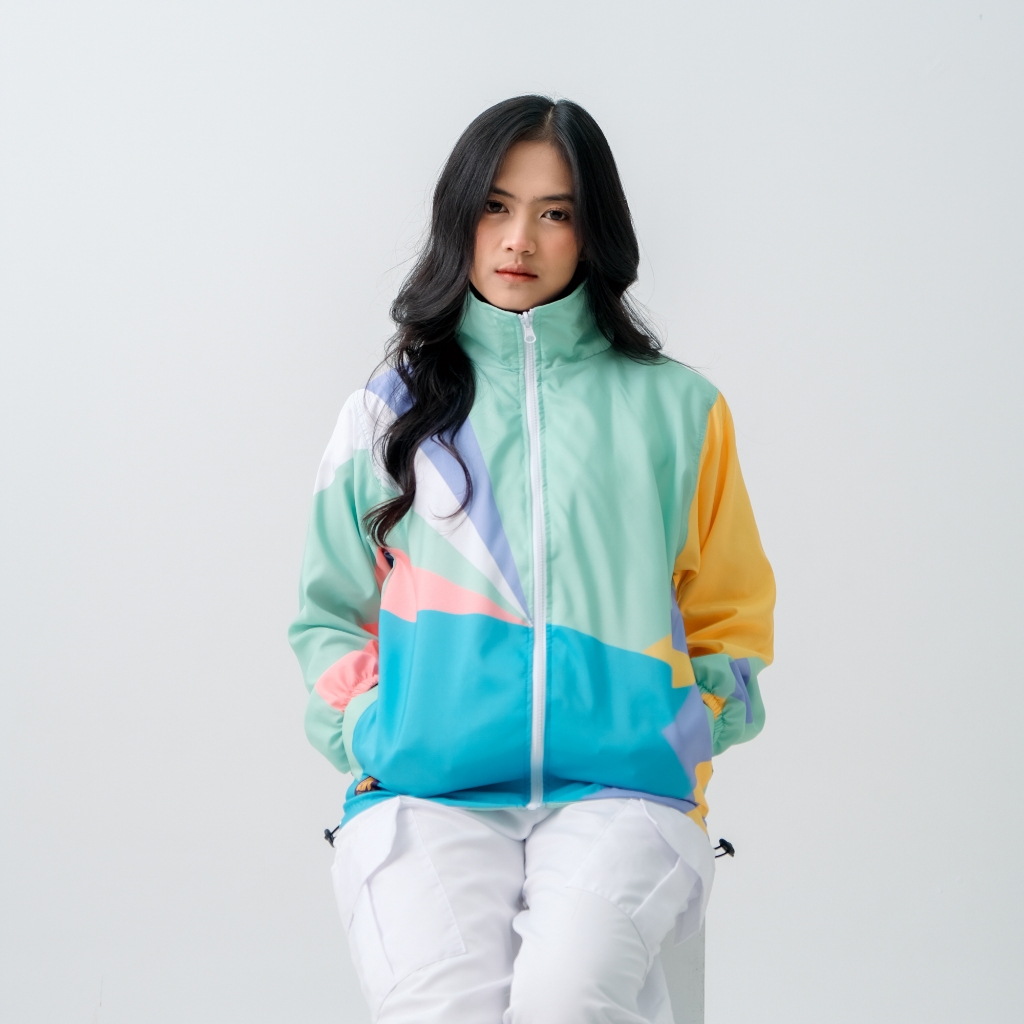 DYH Vintage Jacket 80s - 90s Style - Geome Full Parachute Printing