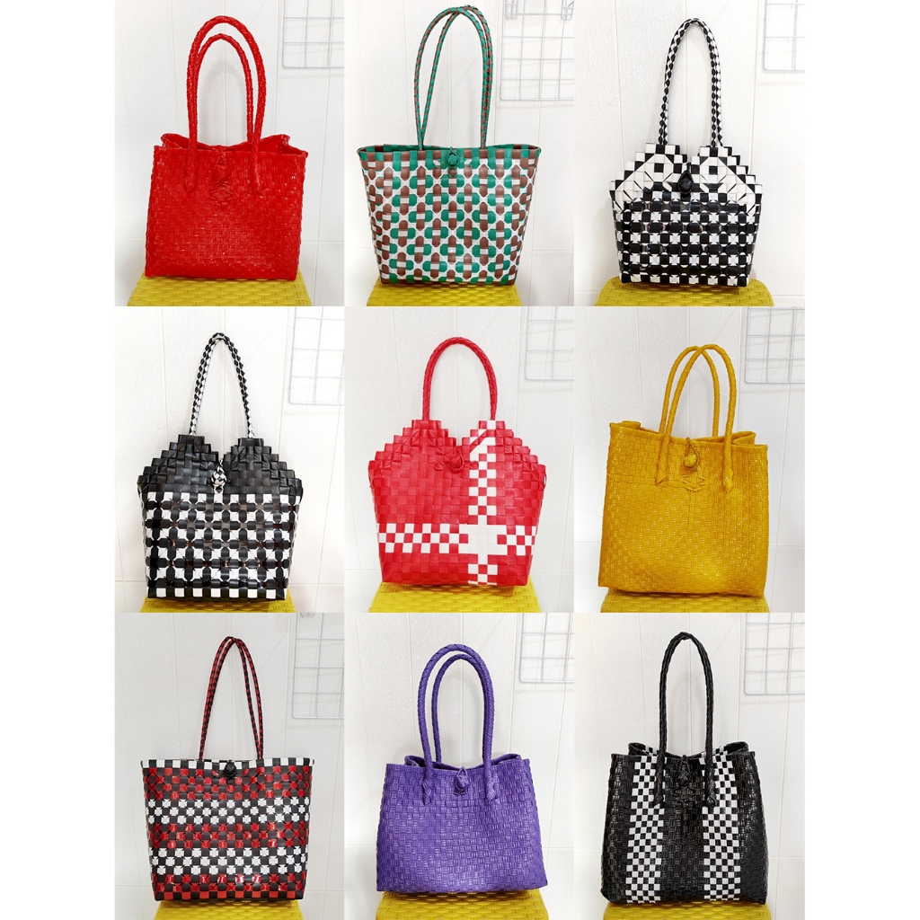 PURUN JELLY WOVEN BASKET BAGS พลาสติกหลากหลาย