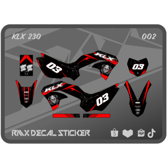 MERAH HIJAU KLX 230 S FULLBODY STICKER (002) KAWASAKI LX SE DECAL STICKER 2019 2020 2021 2022 2023 B