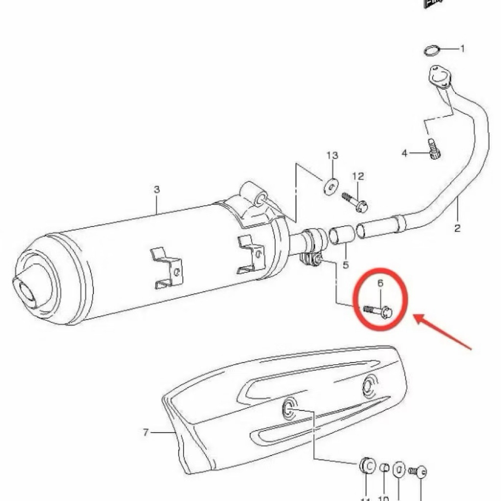 BOLT,M8X1.25X35 การเชื่อมต่อท่อไอเสีย BOLT Skywave Hayate Original SGP 01550-0835B-000