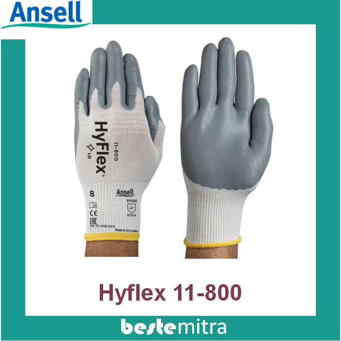 ถุงมือนิรภัย Ansell HyFlex 11-800