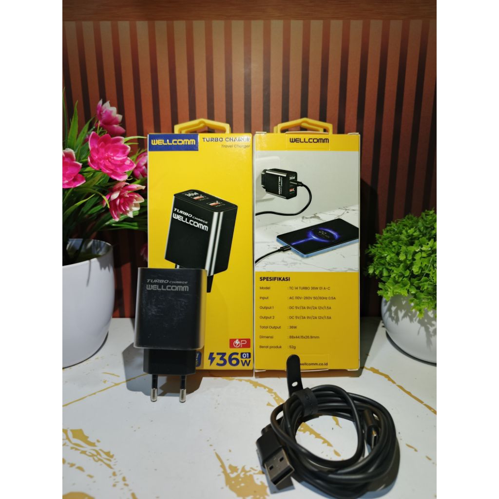 WELLCOMM Travel Charger 36W เครื่องชาร์จเทอร์โบ Type-C