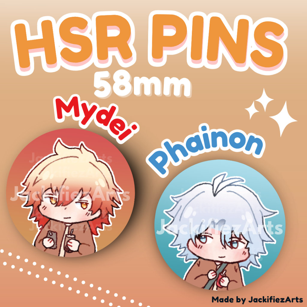 Fan Merch HSR Glitter Pin Badge Casual Punnon Mydei โดย JackifiezArts