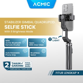[New Launch] ACMIC GOFLOW Stabilizer Gimbal Quadrupod Selfie Stick Tripod Quadpod 4 Kaki Fill Light 1M (100cm)