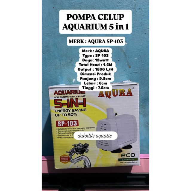 AQURA SP-103 5in1 hydroponic น้ําพุบ่อพิพิธภัณฑ์สัตว์น้ําปั๊มจุ่ม