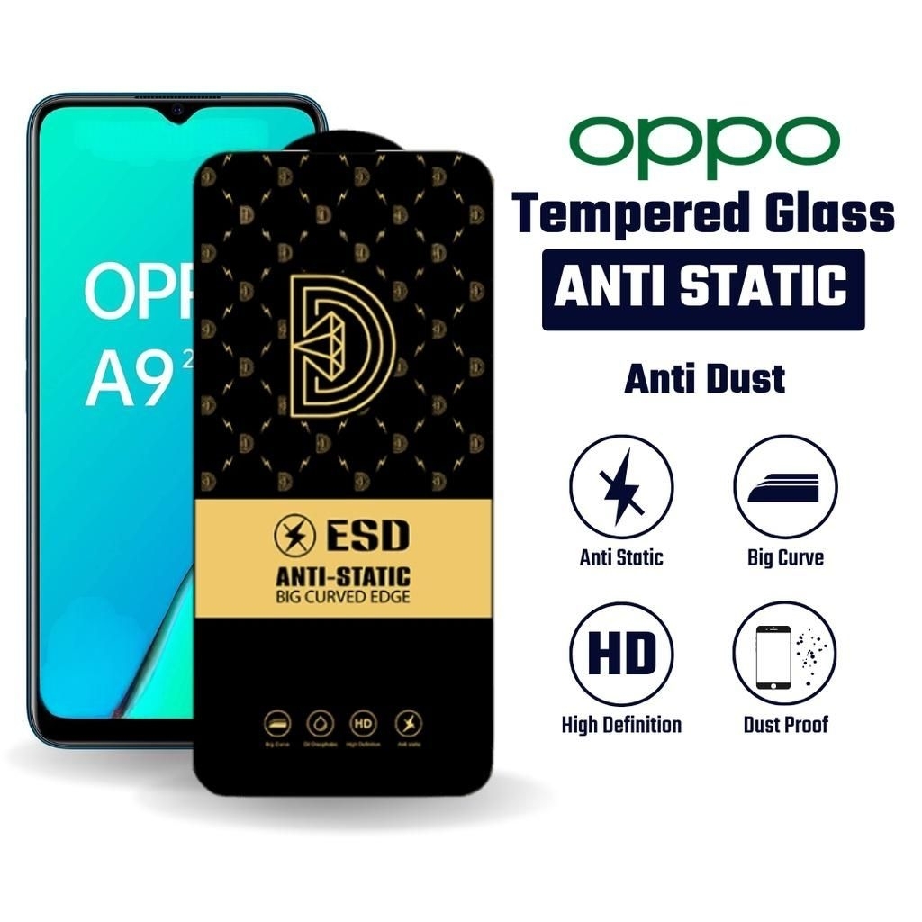 คุณภาพสูง Oppo A5 2020 A9 2020 A1k A3s A5s A7 A7n A7x A9x A11 A11x กระจกนิรภัย Anti Static