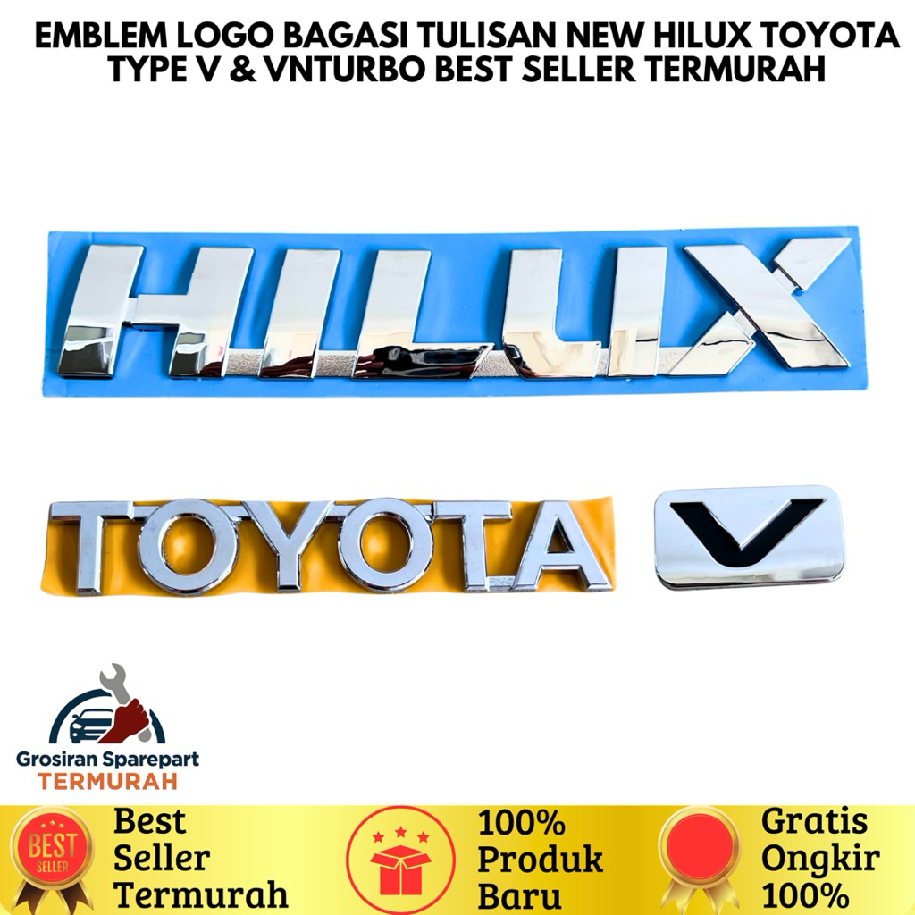 สัญลักษณ์โลโก้ท้ายรถ Hilux Toyota Type V & VNTurbo ใหม่