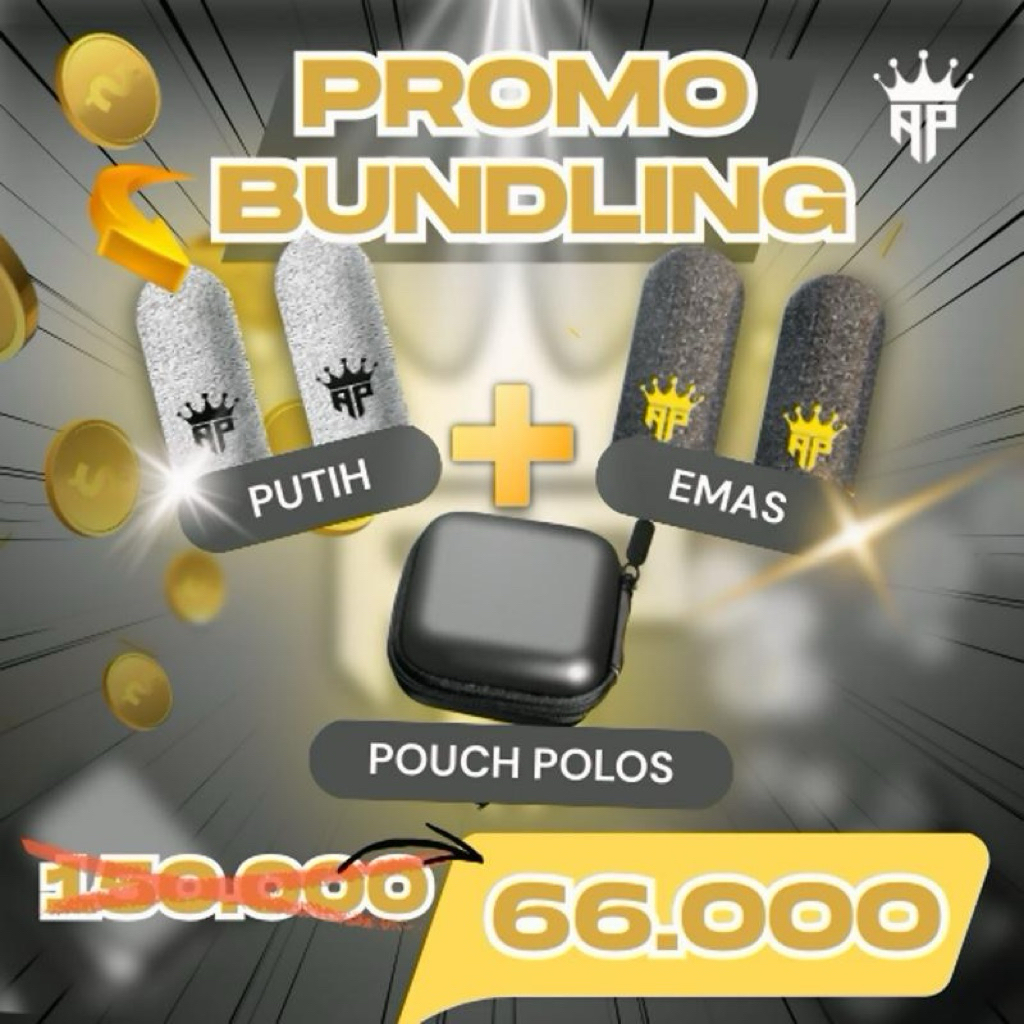 Gold & White AP King Duo Gaming Thumb Cover Bundling Package ฟรี Fire & Mobile Legends อุปกรณ์เสริมเ