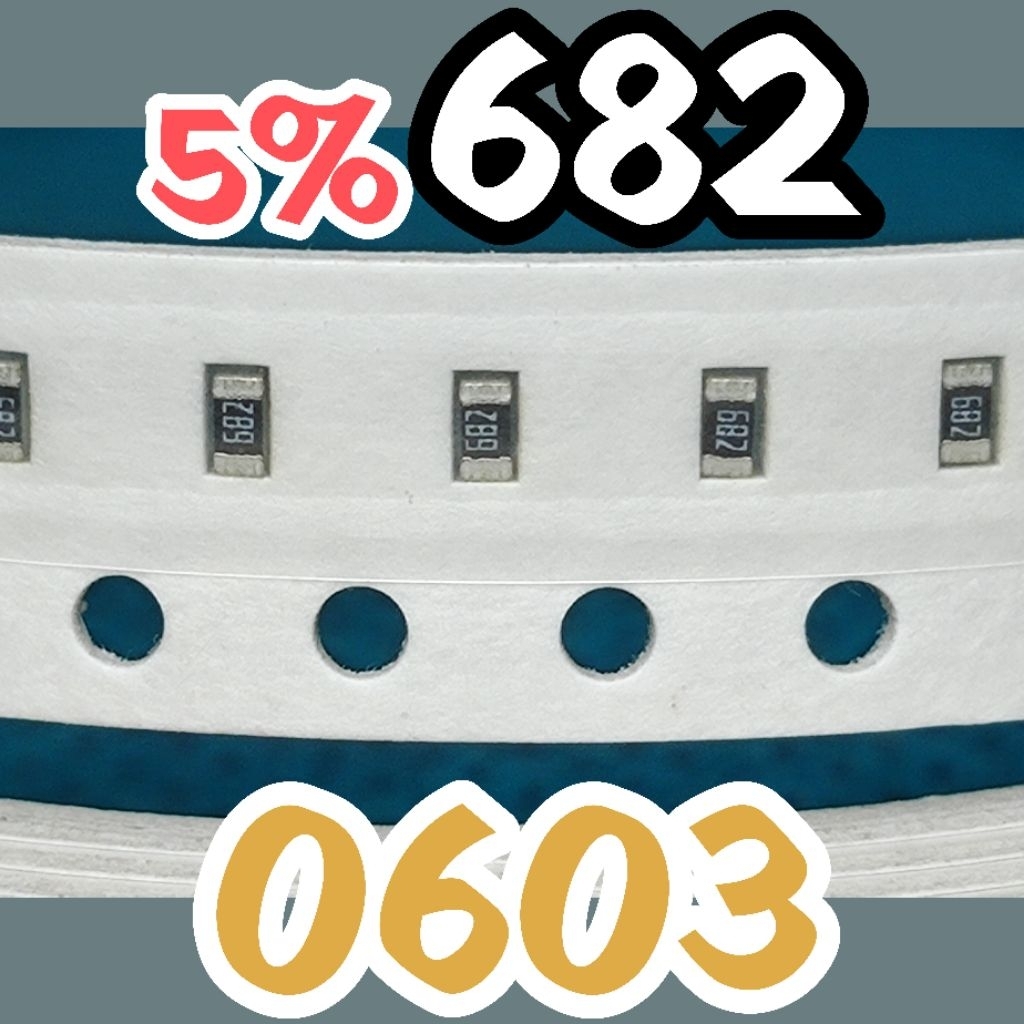 10 ชิ้นตัวต้านทานชิป smd 682 6K8 5% ขนาด 1608 0603 6.8Kohm 6.8 K โอห์ม 6.8K โอห์ม 6.8Kohm 6.8K โอห์ม