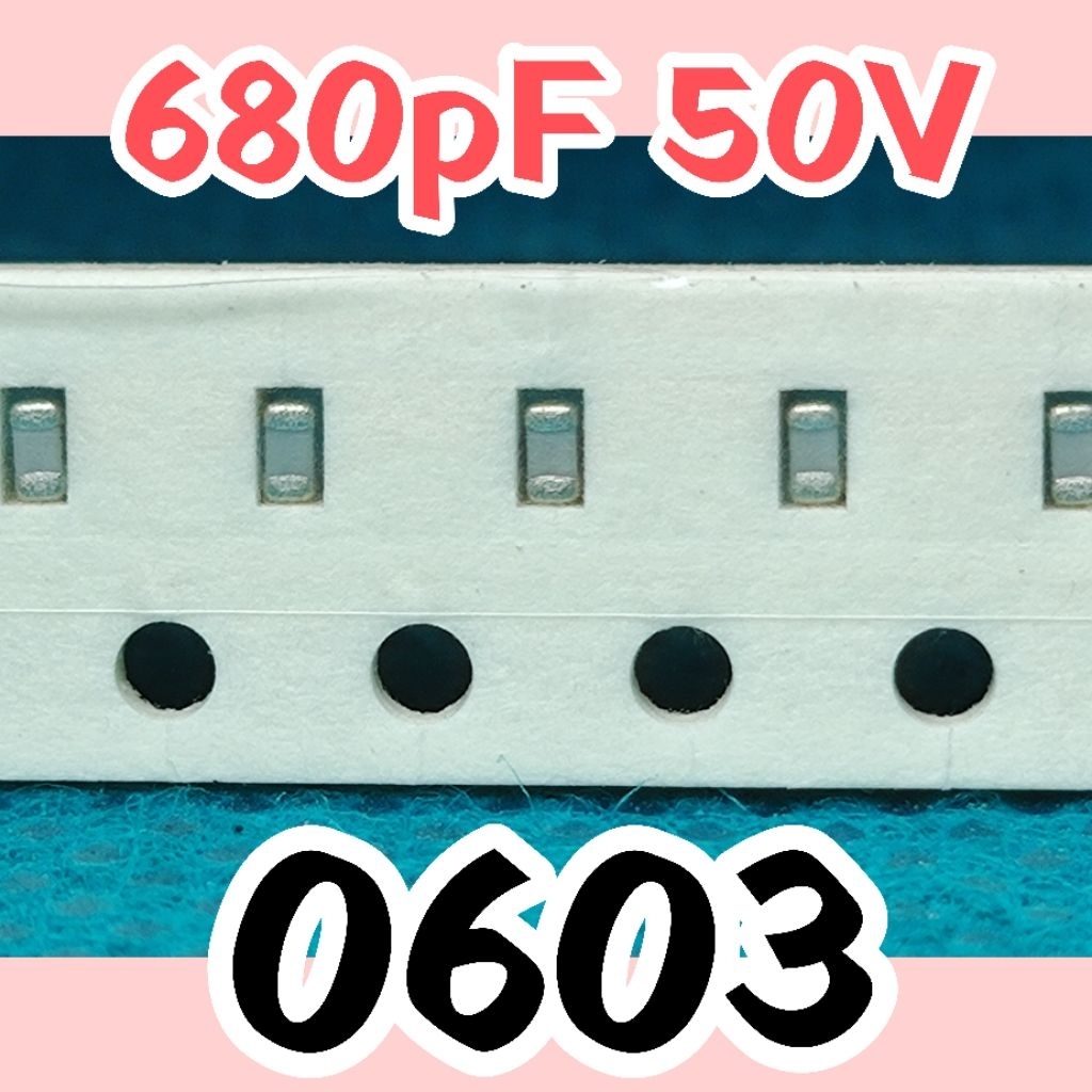 10pcs Multilayer ตัวเก็บประจุเซรามิค SMD 0603 1608 50V 680pF 0.68nF 0.68nF 50v 0.68 nf 0.68 nf