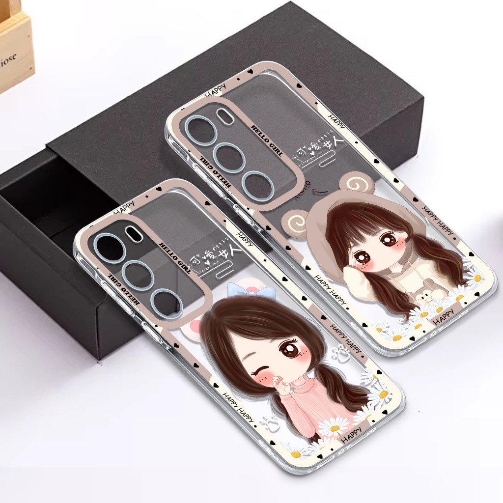 Softcase Casing Hp Vivo Y19S Pro Y19S Y29 4G V40 V50 Lite Case Clear Motif Silicon Airbag CBV-077