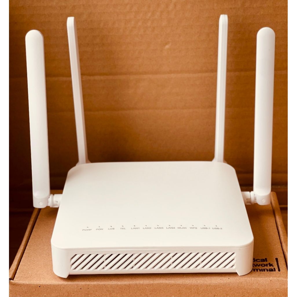 {ใหม่} ROUTER 4 ANTENNA F670L XPON DUALBAND PORT BLUE MODEM 5G 2.4G SUPPORT OMCI PPOE BRIDGE