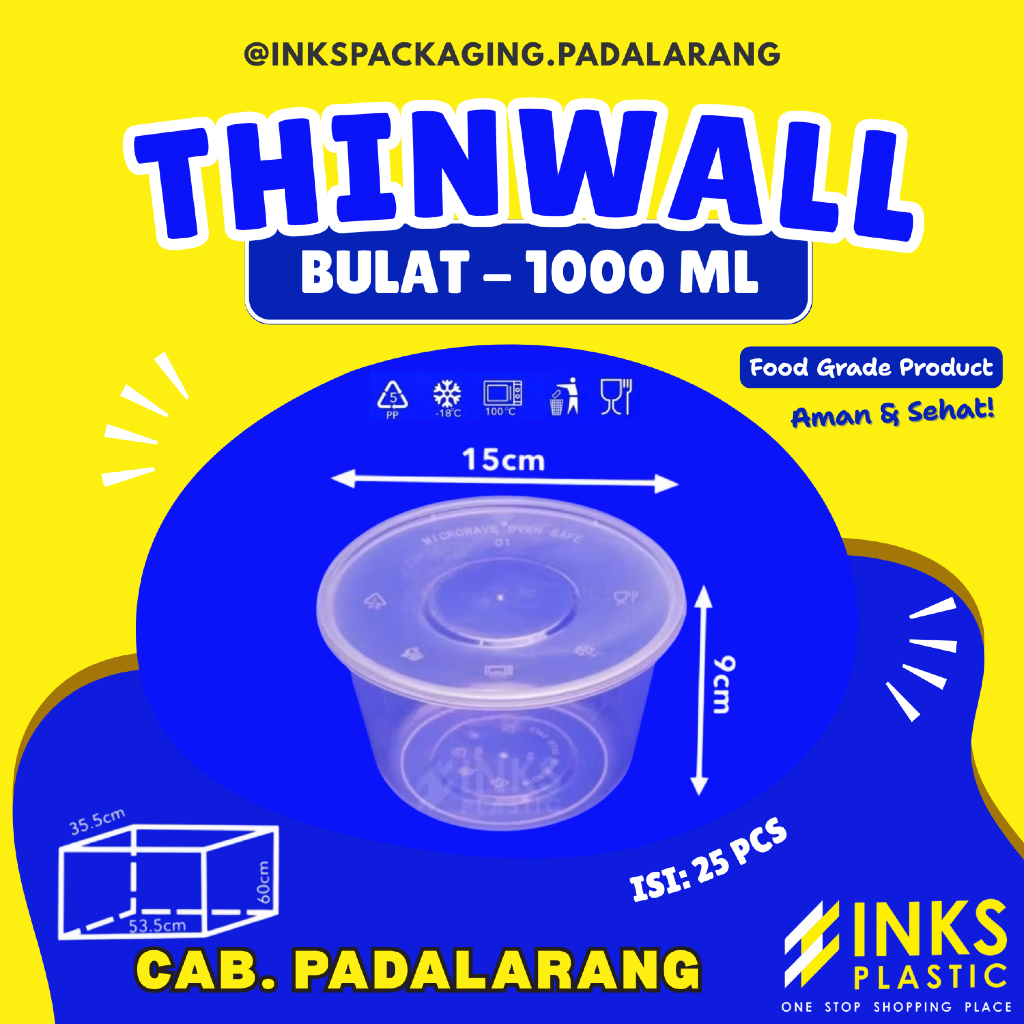 THINWALL ROUND 1000ML ROUND BOWL 1000ML
