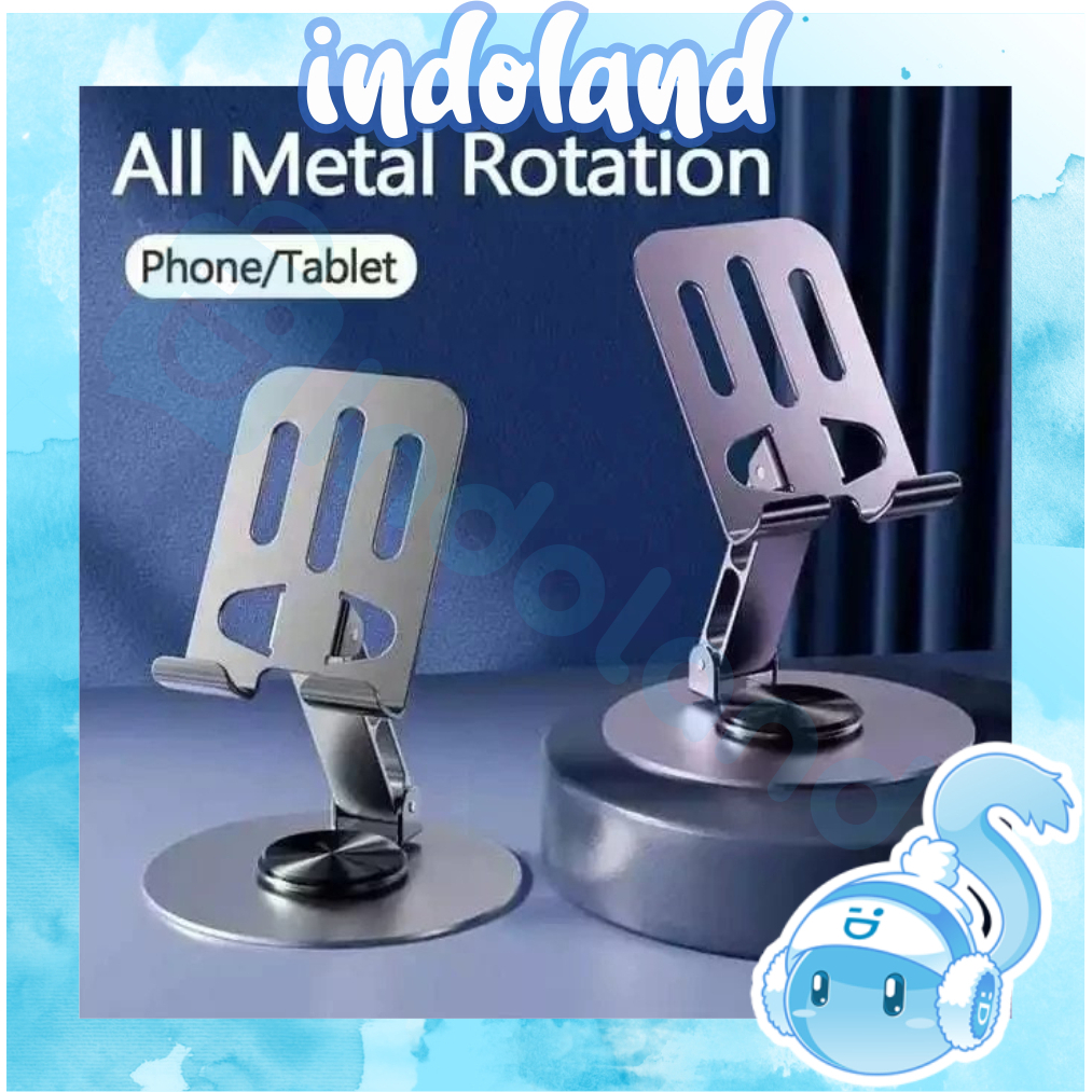 ที่วางโทรศัพท์ INDOLAND ที่วางเดสก์ท็อป Hp Rotary 720° โลหะเต็ม R1337