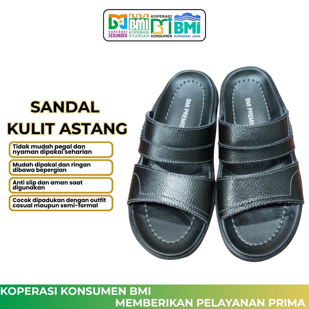 รองเท้าแตะ / หนัง / ASTANG / BMI / รองเท้าแตะหนัง ASTANG BMI สีดํา