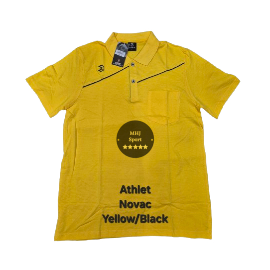 Athletes NOVAC PA Polo GX เสื้อยืดคอปกกีฬา สีเหลือง/ดํา {R1}