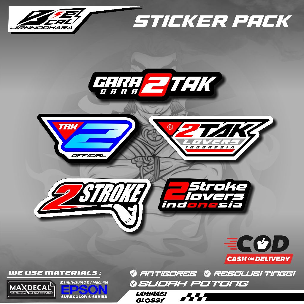 สติ๊กเกอร์ตัดแพ็ค HELMET GLOSSY 2 STROKE TWO STROKE - GARA GARA 2 STROKE LOVERS INDONESIA - 2 STROKE